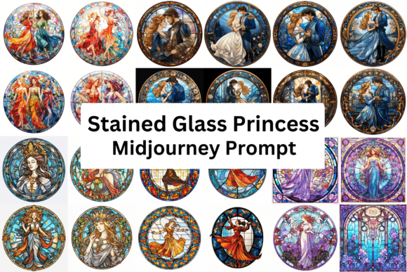 Download Midjourney Prompt Stained Glass Princess Clipart - Prompt Collection