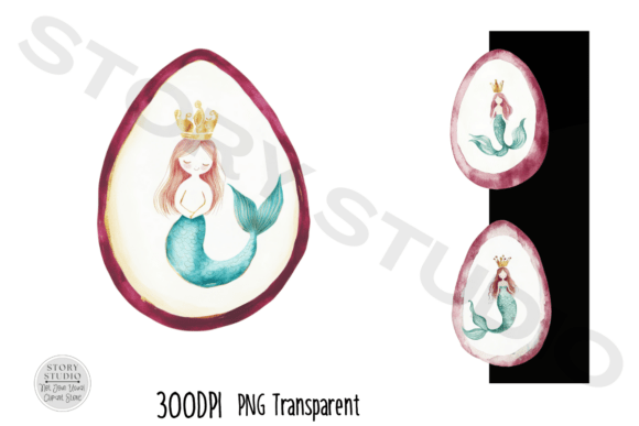 Download Mermaid in Panoramic Egg Clipart Set - Premium Bundle