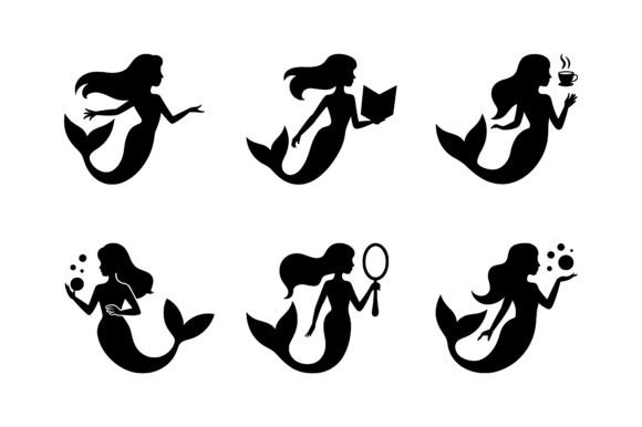 Download Cute Mermaid Character Icon Set EPS - Premium Bundle